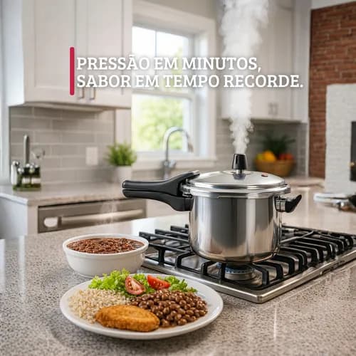 Panela de Pressão Nacional 4,5L Polido Fechamento Externo